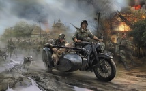 German Wwii R12 Sidecar And Crew